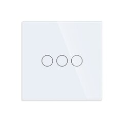 WiFi трехполюсный сенсорный переключатель, белый 600 Вт; цена и информация | Выключатели, розетки | kaup24.ee