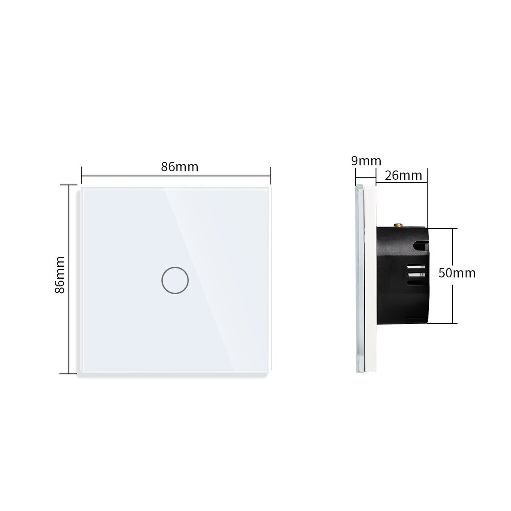 WiFi ühe ahela puutetundlik lüliti, valge 600W hind ja info | Lülitid ja pistikupesad | kaup24.ee