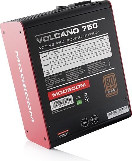 MODECOM Volcano 750W (ZAS-MC85-SM-750-ATX-VOLCANO) hind ja info | Toiteplokid (PSU) | kaup24.ee