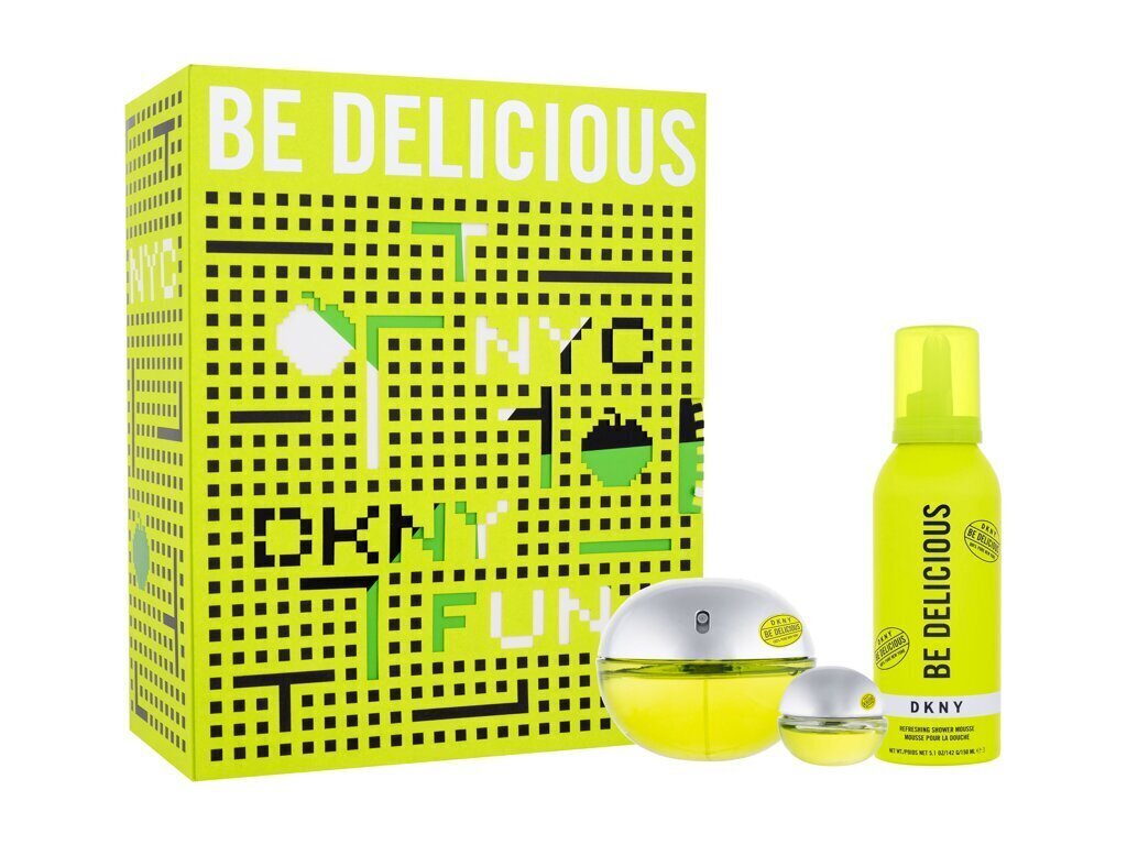 Komplekt Dkny Be Delicious: parfüümvesi, 100 ml + dušivaht, 150 ml + parfüümvesi, 7 ml hind ja info | Naiste parfüümid | kaup24.ee