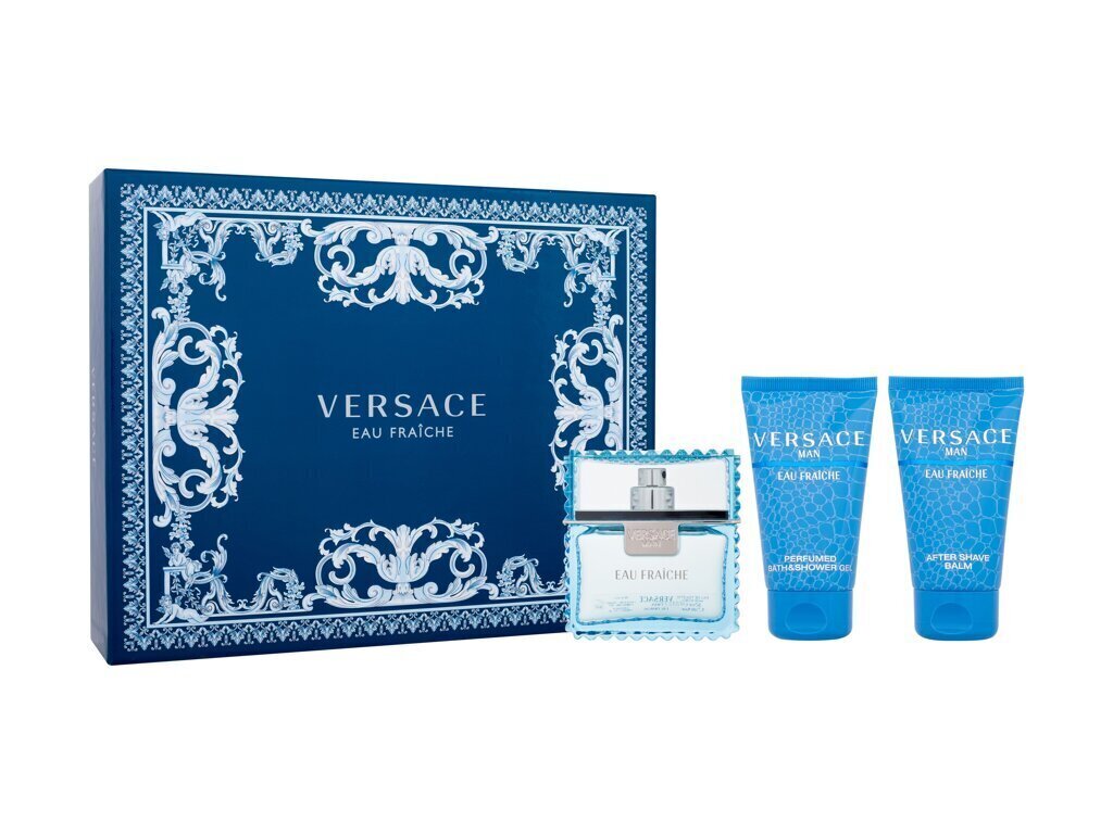 Komplekt Versace Man Eau Fraiche: tualettvesi, 50 ml + habemeajamisjärgne palsam, 50 ml + dušigeel, 50 ml hind ja info | Meeste parfüümid | kaup24.ee