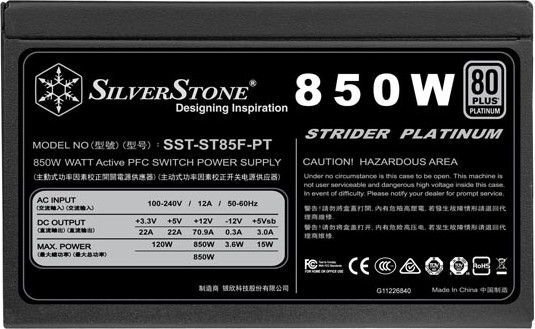 SilverStone Strider Platinum 850W (SST-ST85F-PT) цена и информация | Toiteplokid (PSU) | kaup24.ee