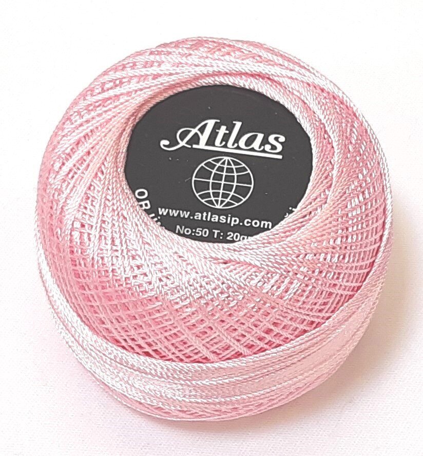 Heegelniit Atlas, värvus roosa 003A цена и информация | Kudumistarvikud | kaup24.ee
