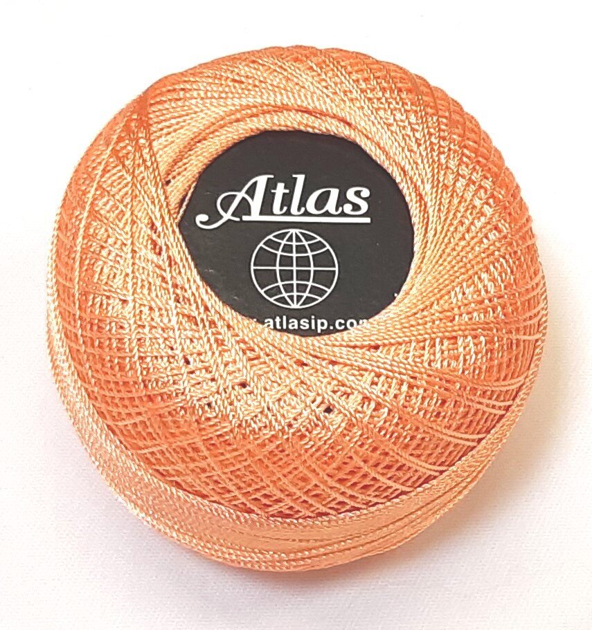 Heegelniit Atlas, värvus oranž 0011A цена и информация | Kudumistarvikud | kaup24.ee