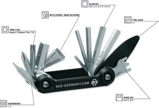 Набор ключей SKS Tom 14in1 Multitool складной цена и информация | Инструменты, средства ухода для велосипеда | kaup24.ee