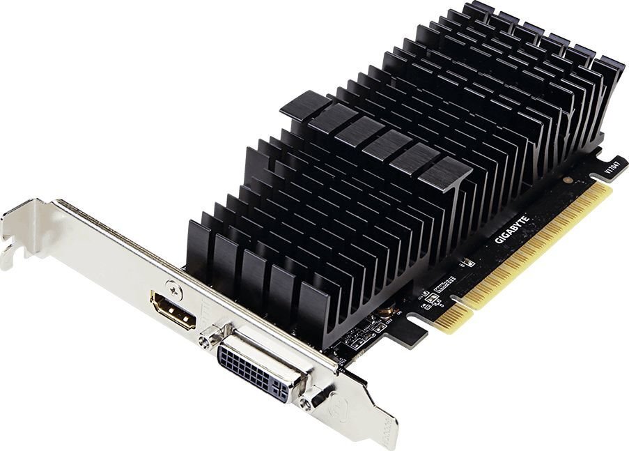 Gigabaidine madala profiiliga NVIDIA, 2 GB, GeForce GT 710, GDDR5, PCI Express 2.0, protsessori sagedus 954 MHz, HDMI portide arv 1, mälu taktsagedus 5010 MHz hind ja info | Videokaardid (GPU) | kaup24.ee