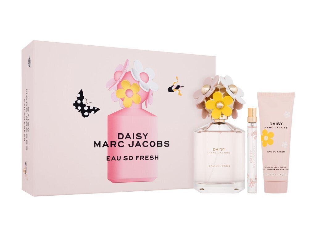 Komplekt Marc Jacobs Daisy Eau So Fresh: tualettvesi, 125 ml + ihupiim, 75 ml + tualettvesi, 10 ml hind ja info | Naiste parfüümid | kaup24.ee