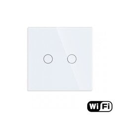 WiFi kahe ahela puutetundlik lüliti, valge 600W цена и информация | Выключатели, розетки | kaup24.ee