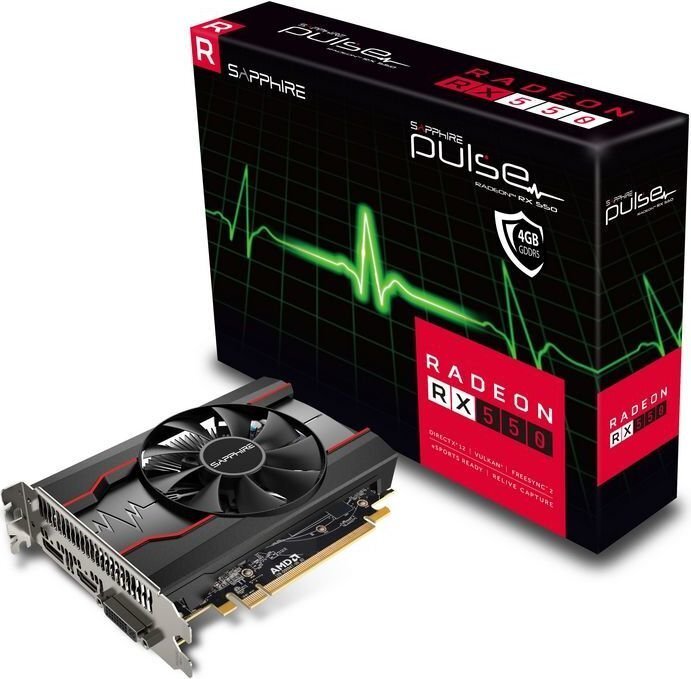 Sapphire PULSE graphics card AMD Radeon RX 550 4 GB GDDR5 hind ja info | Videokaardid (GPU) | kaup24.ee