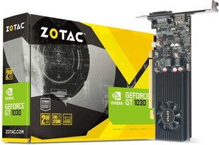 Zotac GeForce GT 1030 LP 2GB GDDR5 (64 bit), DVI-D, HDMI, BOX (ZT-P10300A-10L) цена и информация | Видеокарты | kaup24.ee