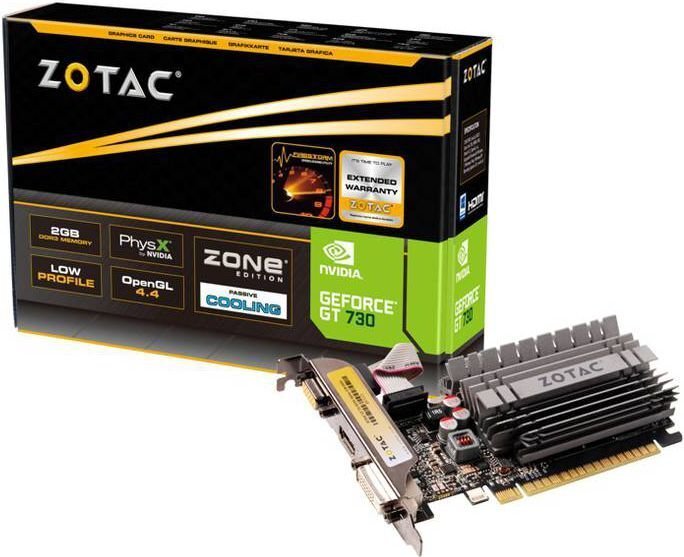 Zotac GeForce GT 730 ZONE Edition Low Profile 2GB DDR3 (64 bit) HDMI, DVI, D-Sub (ZT-71113-20L) цена и информация | Videokaardid (GPU) | kaup24.ee