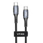 Vipfani USB-C–USB-C kaabel P07, 60 W, PD, 1,2 m, must цена и информация | Mobiiltelefonide kaablid | kaup24.ee