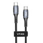 Vipfani USB-C–USB-C kaabel P07, 60 W, PD, 1,2 m, must цена и информация | Mobiiltelefonide kaablid | kaup24.ee