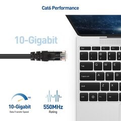 Сетевой кабель RJ-45 CAT 6 LAN Сетевой кабель с 2 разъемами RJ45, 10 м цена и информация | Кабели и провода | kaup24.ee