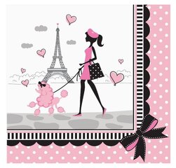 Pabersalvrätikud Eiffeli torniga, Pariis, 33 cm, 16 tk. hind ja info | Ühekordsed nõud | kaup24.ee