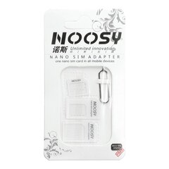 Adapter Nano SIM/Micro, Micro Sim/Nano Sim (NOOSY 3in1) valge hind ja info | Telefoniosad ja parandamise tööriistad | kaup24.ee