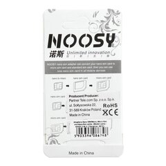 Adapter Nano SIM/Micro, Micro Sim/Nano Sim (NOOSY 3in1) valge hind ja info | Telefoniosad ja parandamise tööriistad | kaup24.ee