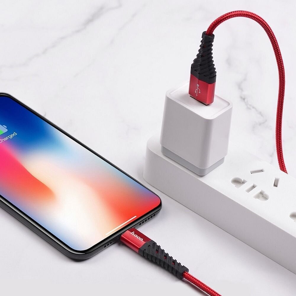 Hoco laadimine/data kaabel jaoks iPhone Lightning 8-pin X38 1 meeter punane hind ja info | Mobiiltelefonide kaablid | kaup24.ee