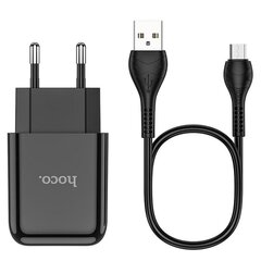 Hoco reisida laadija USB + kaabel Micro 2.1A N2 Vigour must hind ja info | Mobiiltelefonide laadijad | kaup24.ee