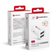 Forcell мини автомобильное зарядное устройство 2xUSB 3.1A белый CC-SJ02 цена и информация | Зарядные устройства для телефонов | kaup24.ee