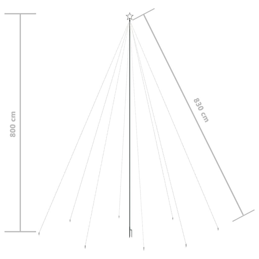 vidaXL jõulutuled, tuppa/õue, 1300 LEDi, külm valge, 8 m hind ja info | Jõulutuled | kaup24.ee