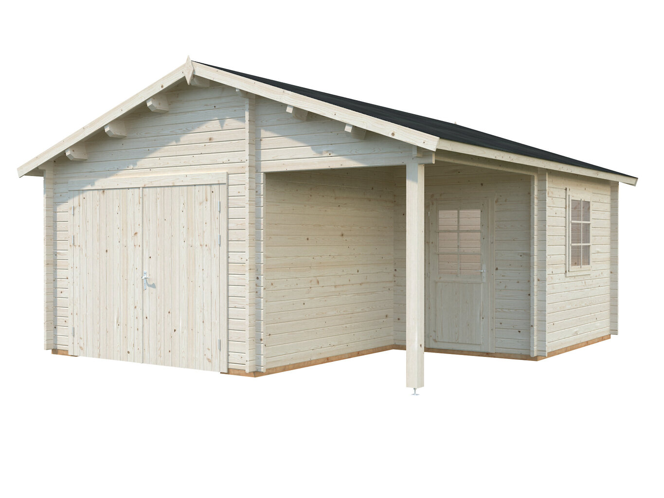Garaaž Roger 21,9+5,2 m² puitväravaga hind ja info | Kuurid ja aiamajad | kaup24.ee