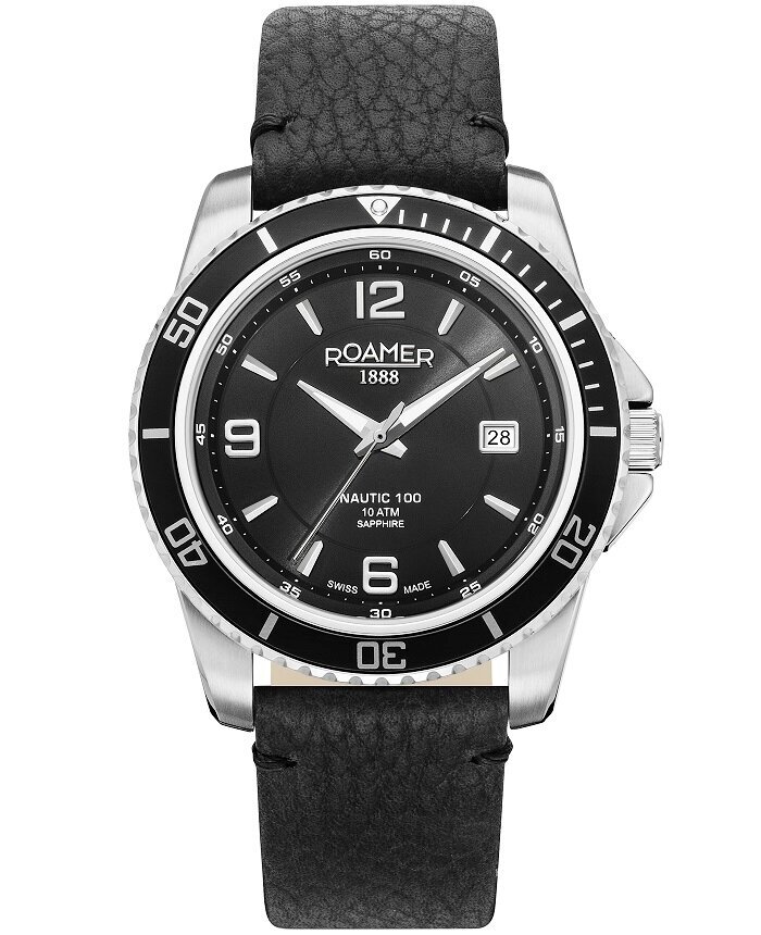 Meeste käekell Roamer Nautic 100 Leather Black hind ja info | Meeste käekellad | kaup24.ee