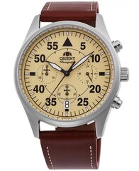 Meeste käekell Orient Sports Chrono Leather Beige цена и информация | Мужские часы | kaup24.ee