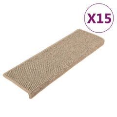 vidaXL isekleepuvad trepimatid, 15 tk, tumebeež, 65x25 cm цена и информация | Ковры | kaup24.ee