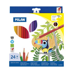 Pliiatsid Milan 24 Tükid, osad Puit цена и информация | Принадлежности для рисования, лепки | kaup24.ee
