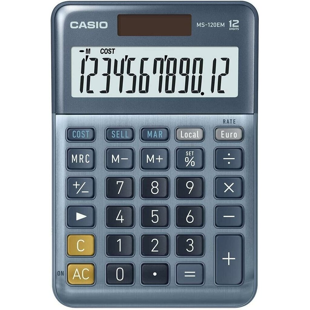 Kalkulaator Casio MS-120EM Sinine hind ja info | Kirjatarbed | kaup24.ee