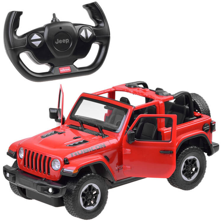 Kaugjuhitav auto Jeep Wrangler Rubicon, punane цена и информация | Poiste mänguasjad | kaup24.ee