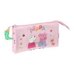 Школьный пенал Peppa Pig Having Fun, розовый, 22 x 12 x 3 см цена и информация | Пеналы | kaup24.ee