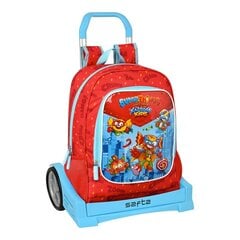 Школьный рюкзак с колесиками SuperThings Kazoom Kids, красный / светло-синий цена и информация | Школьные рюкзаки, спортивные сумки | kaup24.ee