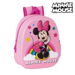 3D-Laste seljakott Minnie Mouse Roosa (27 x 32 x 10 cm) hind ja info | Koolikotid, sussikotid | kaup24.ee