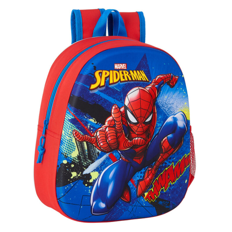 3D-Laste seljakott Spiderman Punane Sinine (27 x 32 x 10 cm) hind ja info | Koolikotid, sussikotid | kaup24.ee