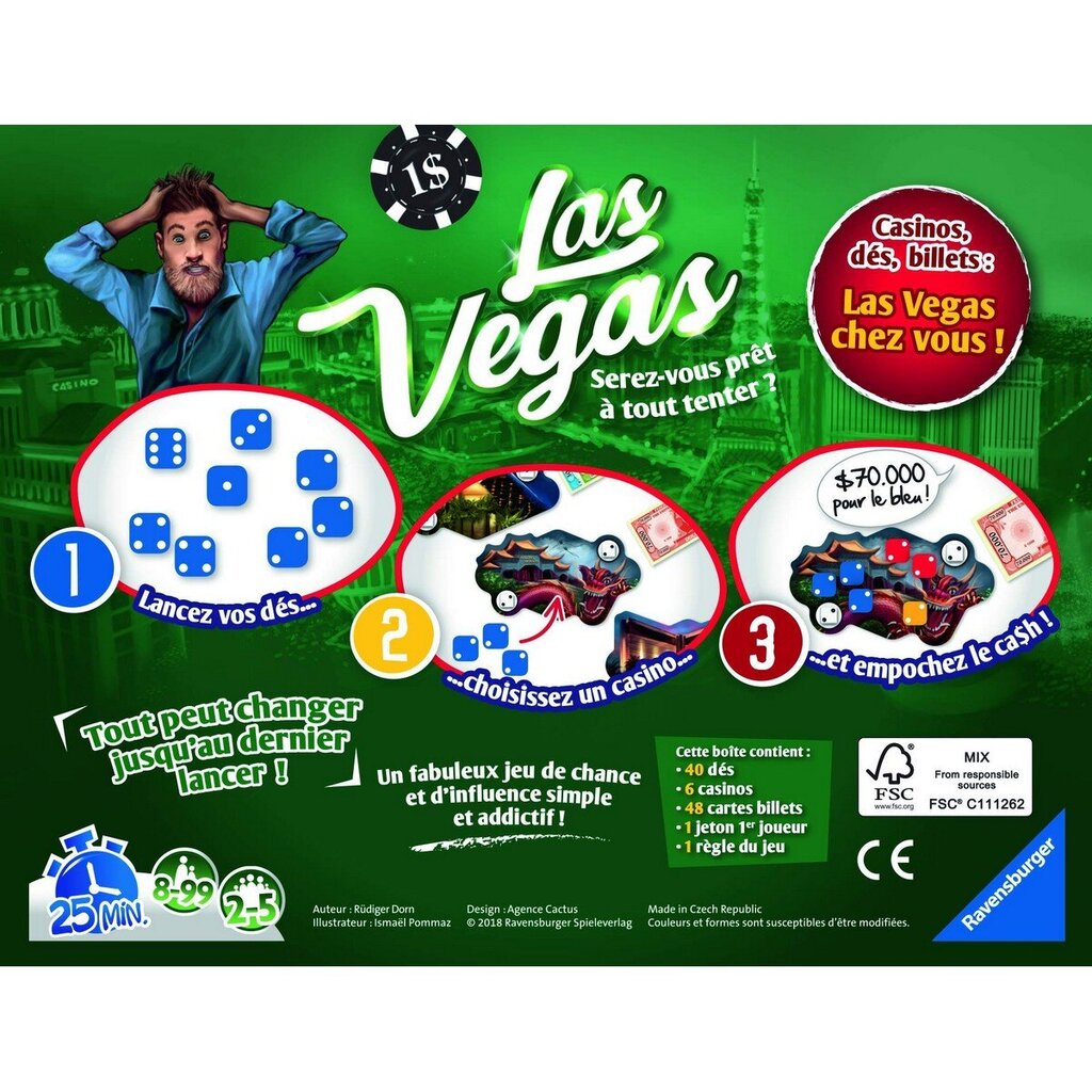 Lauamäng Ravensburger Las Vegas FR цена и информация | Lauamängud ja mõistatused | kaup24.ee