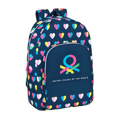 Школьный рюкзак Benetton Corazones, тёмно-синий (30 x 46 x 14 см) цена и информация | Школьные рюкзаки, спортивные сумки | kaup24.ee