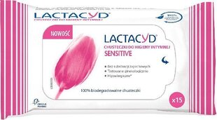 Салфетки для интимной гигиены Lactacyd Sensitive Intimate Hygiene, 15 шт. цена и информация | Для интимной гигиены | kaup24.ee