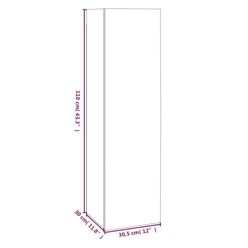 vidaXL telerikapid 4 tk, hall Sonoma tamm, 30,5x30x110 cm, tehispuit цена и информация | TV alused | kaup24.ee