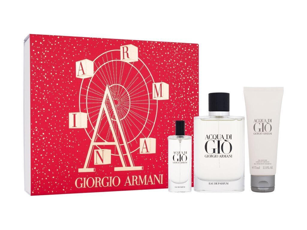 Komplekt Giorgio Armani Acqua Di Gio: parfüümvesi, 125 ml + dushigeel, 75 ml + parfüümvesi, 15 ml hind ja info | Naiste parfüümid | kaup24.ee