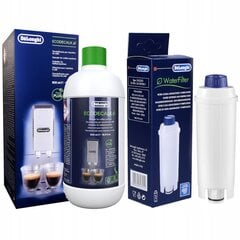 Фильтр воды для кофемашины Delonghi DLSC002 x 1шт. + жидкость EcoDecalk, 500 мл цена и информация | Аксессуары для кофейных аппаратов  | kaup24.ee