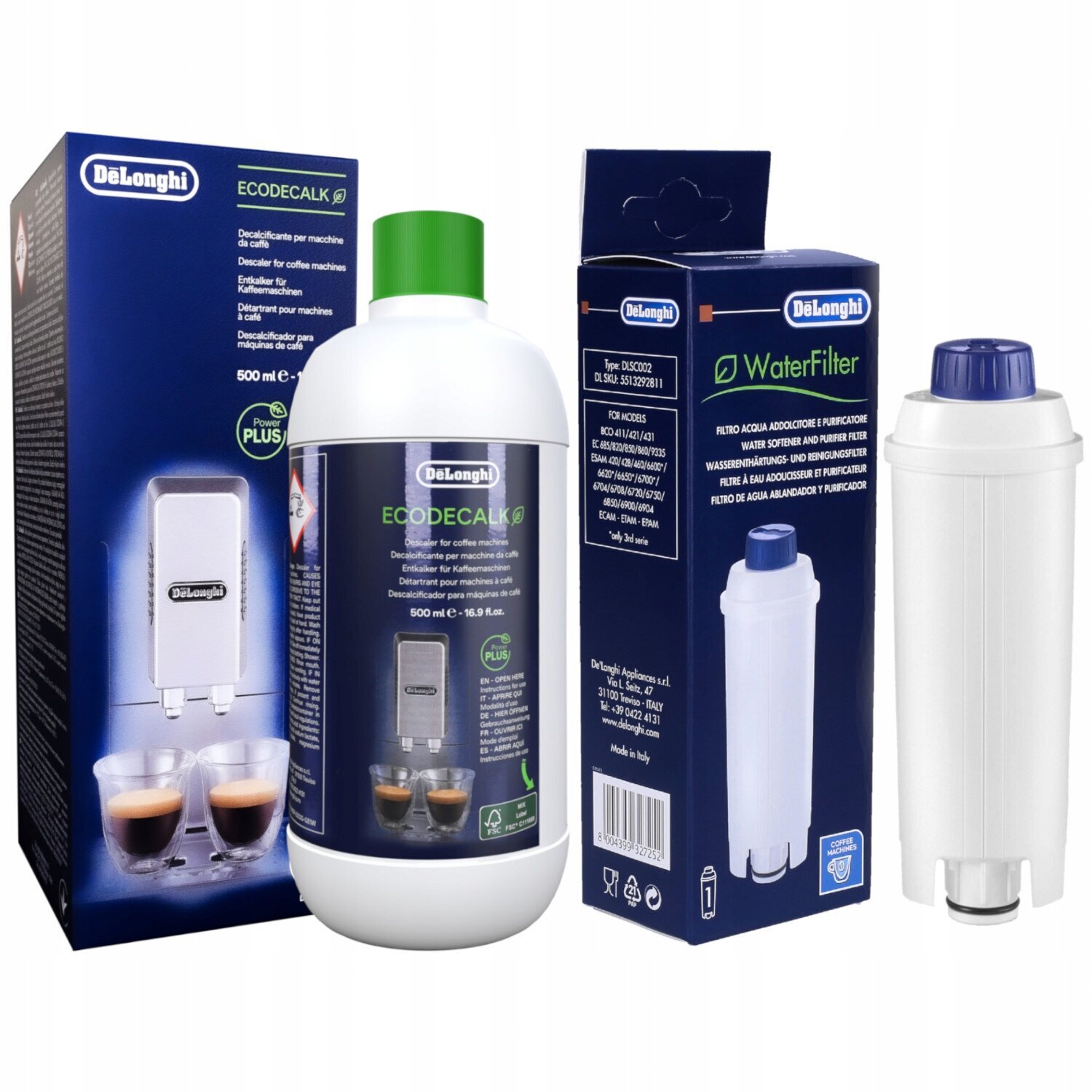 Filtre à eau et détartrant Delonghi EcoDecalk 500 ml - Aquanext