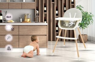 Стульчик для кормления Moby-System Amelia 3in1, grey цена и информация | Стульчики для кормления | kaup24.ee