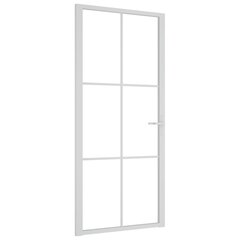 vidaXL siseuks, 93x201,5 cm, valge, ESG-klaas ja alumiinium цена и информация | Межкомнатные двери | kaup24.ee