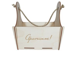 Puidust kinkekarp, millele on graveeritud "Apsveicam!" hind ja info | Muud kingitused | kaup24.ee