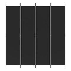 vidaXL 4 paneeliga ruumijagaja, must, 200 x 220 cm, kangas hind ja info | Sirmid ja vaheseinad | kaup24.ee