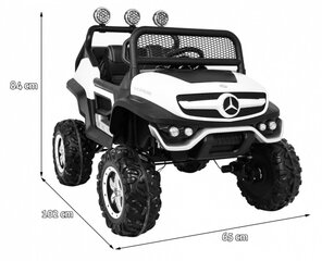 Mercedes Benz Unimog, ühekohaline elektriauto, valge hind ja info | Laste elektriautod | kaup24.ee