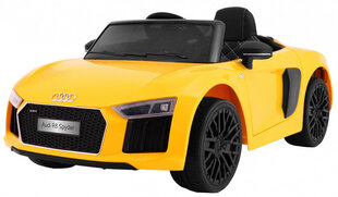 Детский электромобиль AUDI R8 Spyder, желтый цена и информация | Электромобили для детей | kaup24.ee