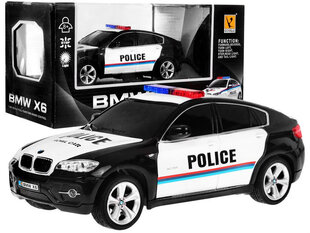 Kaugjuhitav politseiauto BMW X6, must цена и информация | Игрушки для мальчиков | kaup24.ee
